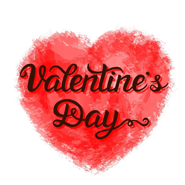 Afiche de letras de mano de San Valentín — Vector de stock
