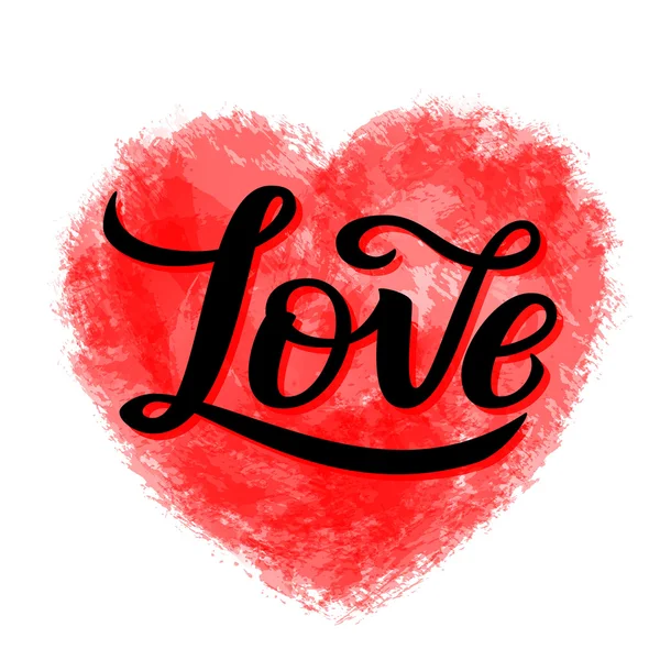 Romantic hand lettering incription 'Love' — Stock Vector