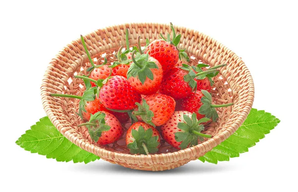 Strawberrys被白色背景隔离了收割路径 — 图库照片