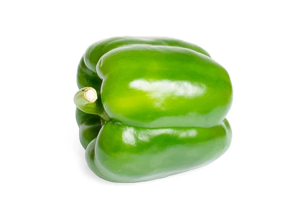 Sweet Green Pepper Isolado Fundo Branco — Fotografia de Stock