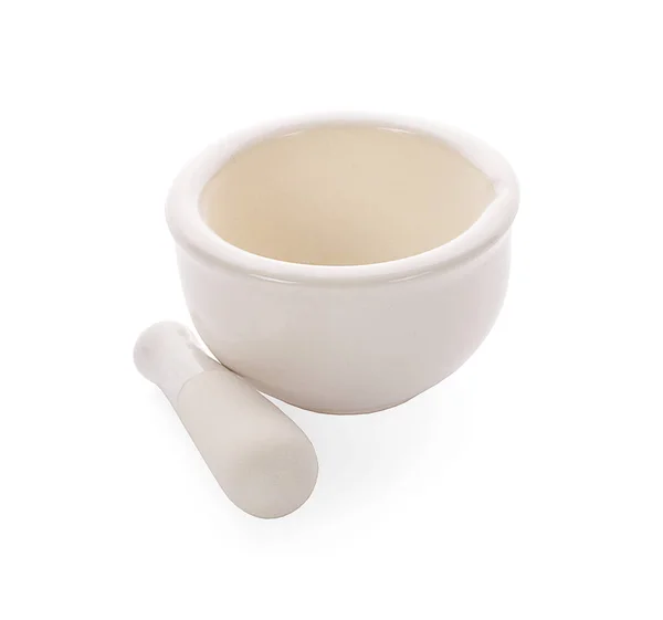 Biała Zaprawa Ceramiczna Izolowana Białym Tle — Zdjęcie stockowe