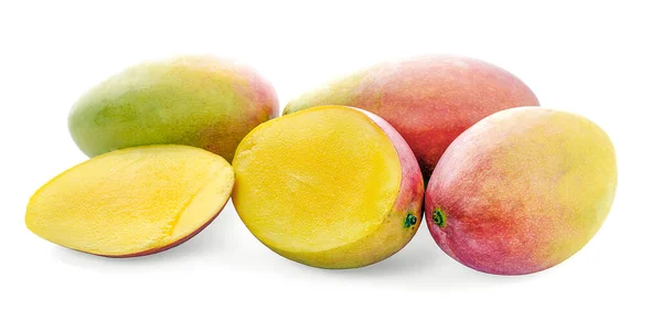 Mango Maturo Isolato Sfondo Bianco Percorso Ritaglio — Foto Stock