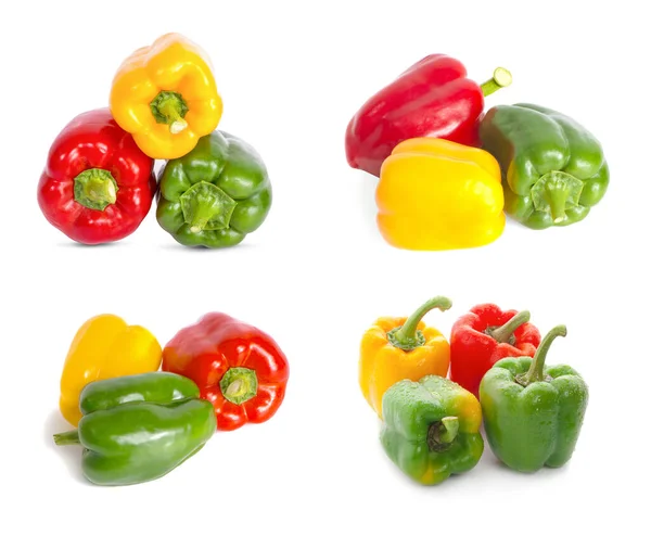 bell peppers isolated on white background clipping path