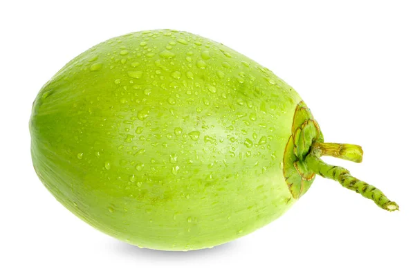 Капля Зеленого Кокоса Белом Фоне — стоковое фото