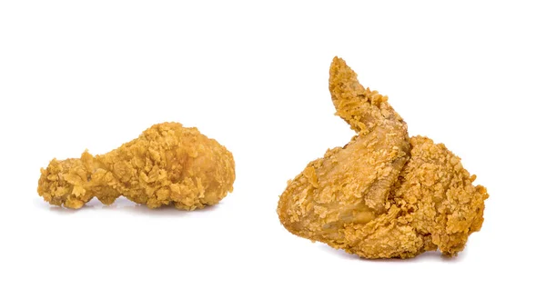 Heiß Und Knusprig Gebratene Hühnerkeulen Isoliert Auf Weißem Hintergrund — Stockfoto