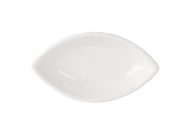 Beyaz arka planda beyaz kaseler. Üst görünüm