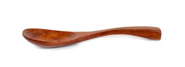 Tahta kaşık beyaz arkaplanda izole edildi