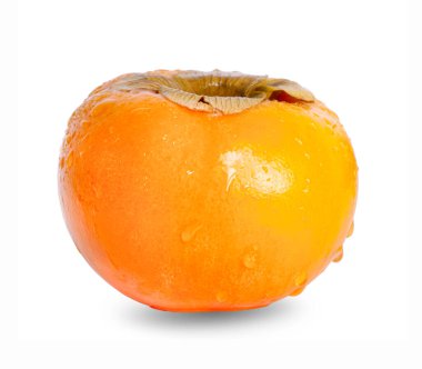 Hurma, beyaz arkaplanda izole edilmiş bir meyve..