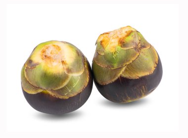 Asya palmiyesi, beyaz arka planda izole bir meyve.