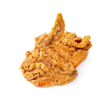 Kızarmış tavuk beyaz arka planda izole edilmiş