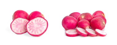 Küçük bahçe turpunu beyaz arkaplanda izole et