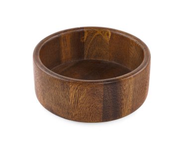 Tahta kase beyaz arka planda izole edilmiş.