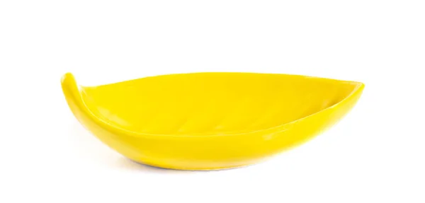 Yellow Ceramic Bowl Isolated White Background — Stock Photo, Image