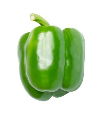 Beyaz arkaplanda yeşil biber izole edildi