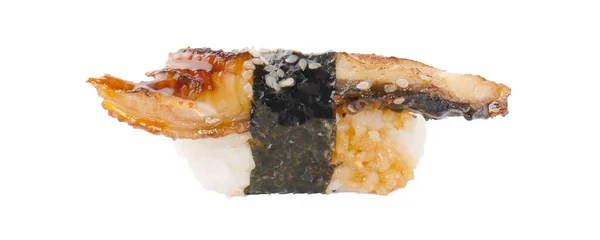 Heerlijke Unagi Eel Nigiri Sushi Paling Sushi Witte Achtergrond — Stockfoto