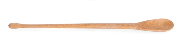 白地に孤立した使用済みの木製スプーン — ストック写真