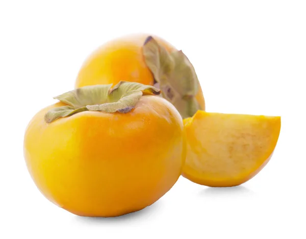 Persimmon Fruit Isolated White Background Clipping Path — Stock Photo, Image