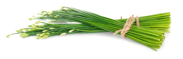 Schnittlauch Blume Oder Schnittlauch Isoliert Auf Weißem Hintergrund — Stockfoto