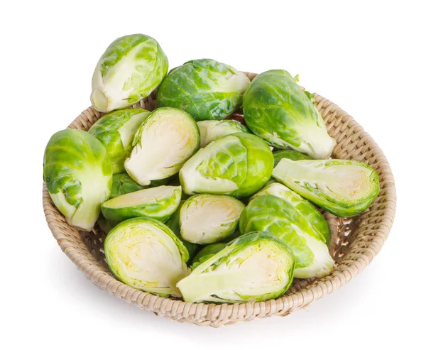 Brussel Sprouts Izolowane Białym Tle — Zdjęcie stockowe