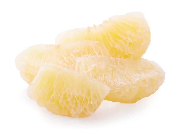 Snijd Pomelo Citrusvruchten Geïsoleerd Witte Achtergrond — Stockfoto