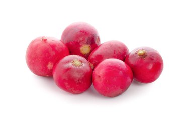 Beyaz arkaplanda küçük bahçe turpu