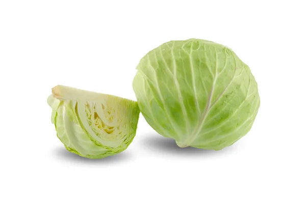 被白色背景隔离的绿色卷心菜 — 图库照片