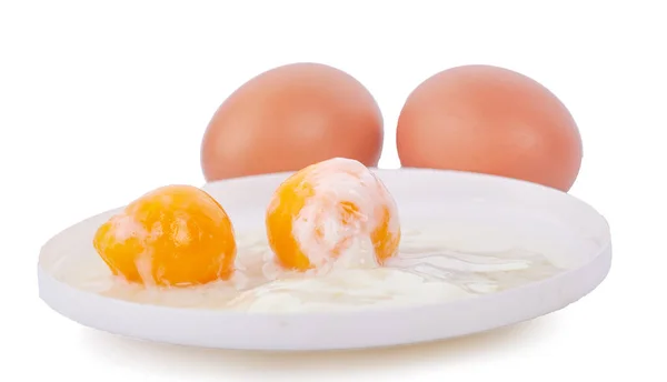 Δύο Μαλακά Βραστά Αυγά Στο Άσπρο Μπολ — Φωτογραφία Αρχείου