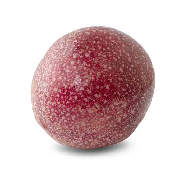 Szenvedélyes Gyümölcs Elkülönítve Egész Passionfruit Fél Maracuya Izolált Fehér Alapon — Stock Fotó