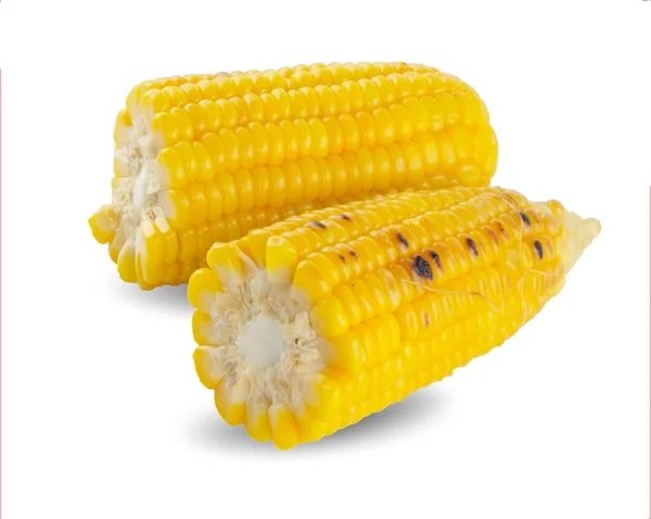 Grillezett Kukorica Elszigetelt Fehér Background — Stock Fotó