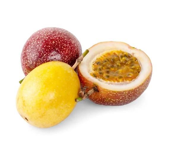 Clipping Path Passion Fruit Isolated White Background — Stock Photo, Image