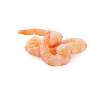 Beyaz arkaplanda izole edilmiş karidesler