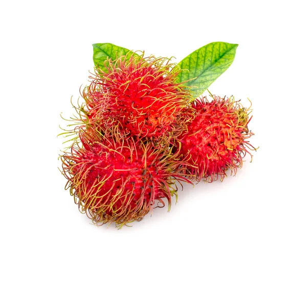 Rambutan Γλυκό Νόστιμο Φρούτο Απομονωμένο Λευκό Φόντο — Φωτογραφία Αρχείου
