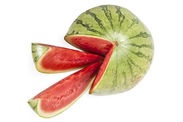 切片的甜熟的西瓜 — 图库照片