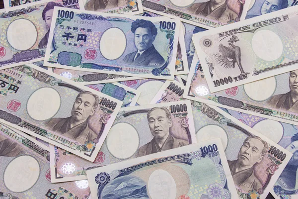 Japanese currency notes background, Financial business of japanese money.