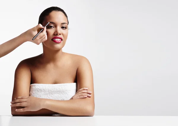 Latin woman in towel — Stock Photo, Image