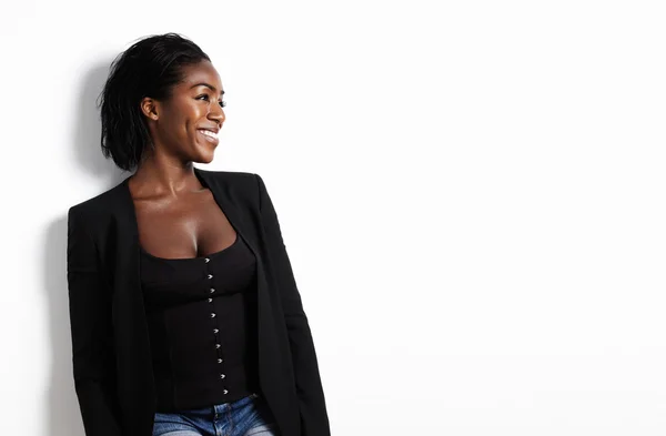 Mujer en chaqueta negra —  Fotos de Stock