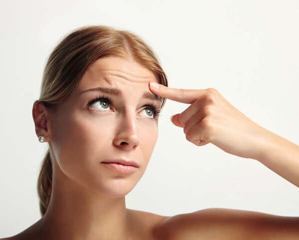 Girl showing wrinkle