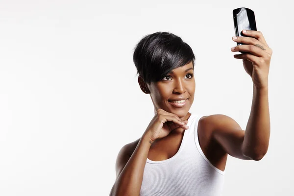 Mujer haciendo selfie — Foto de Stock