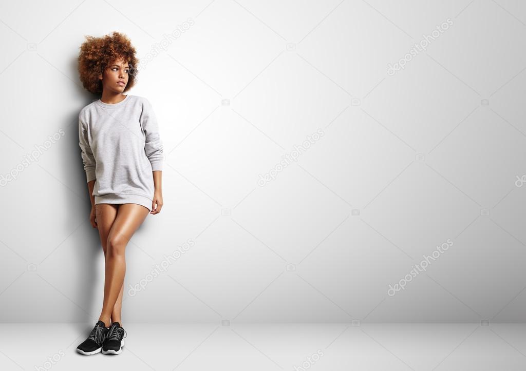 Woman with curly hair