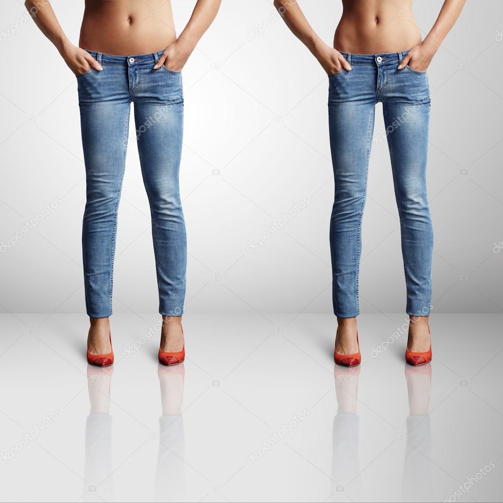 Woman in skinny jeans