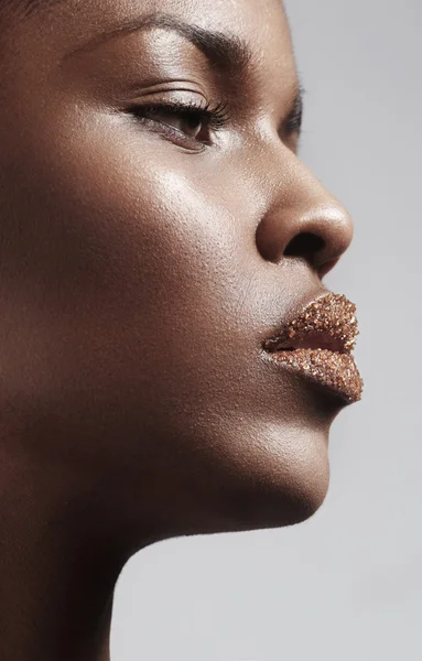 Woman with sugar lips — Stock Photo, Image