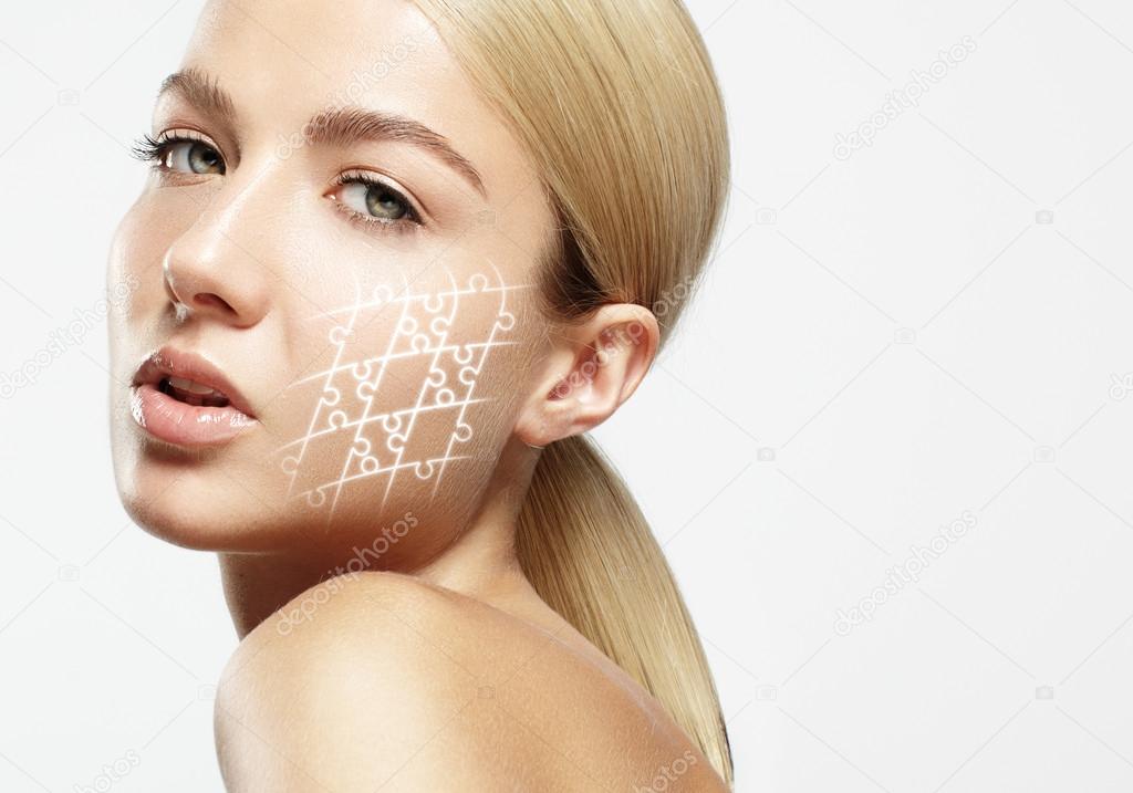 Woman with ideal skin