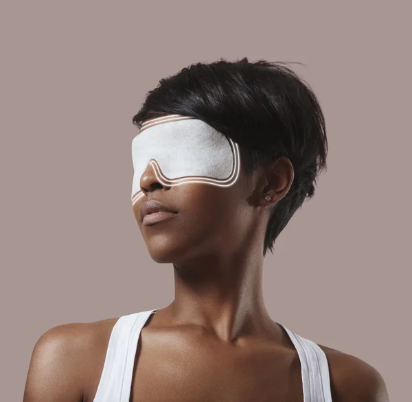 Woman with cosmetic eyes mask — Stock Photo, Image