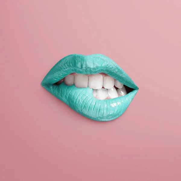 Mint lips of chewing mouth