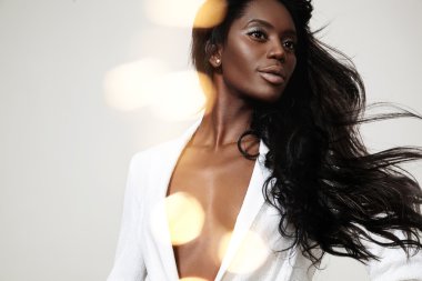 Beautiful black woman posing clipart