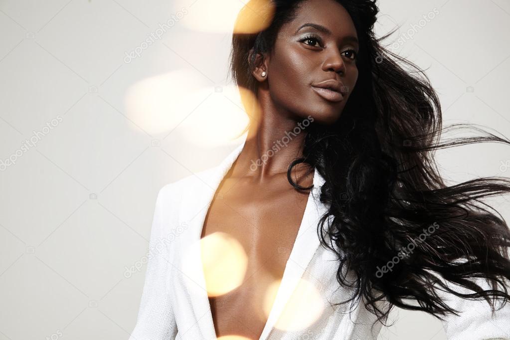 Beautiful black woman posing