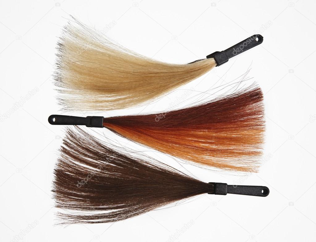 hair samples of gradient colors
