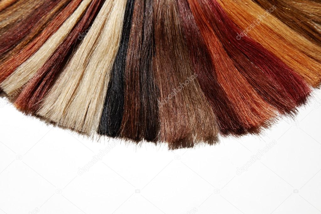 hair samples of gradient colors