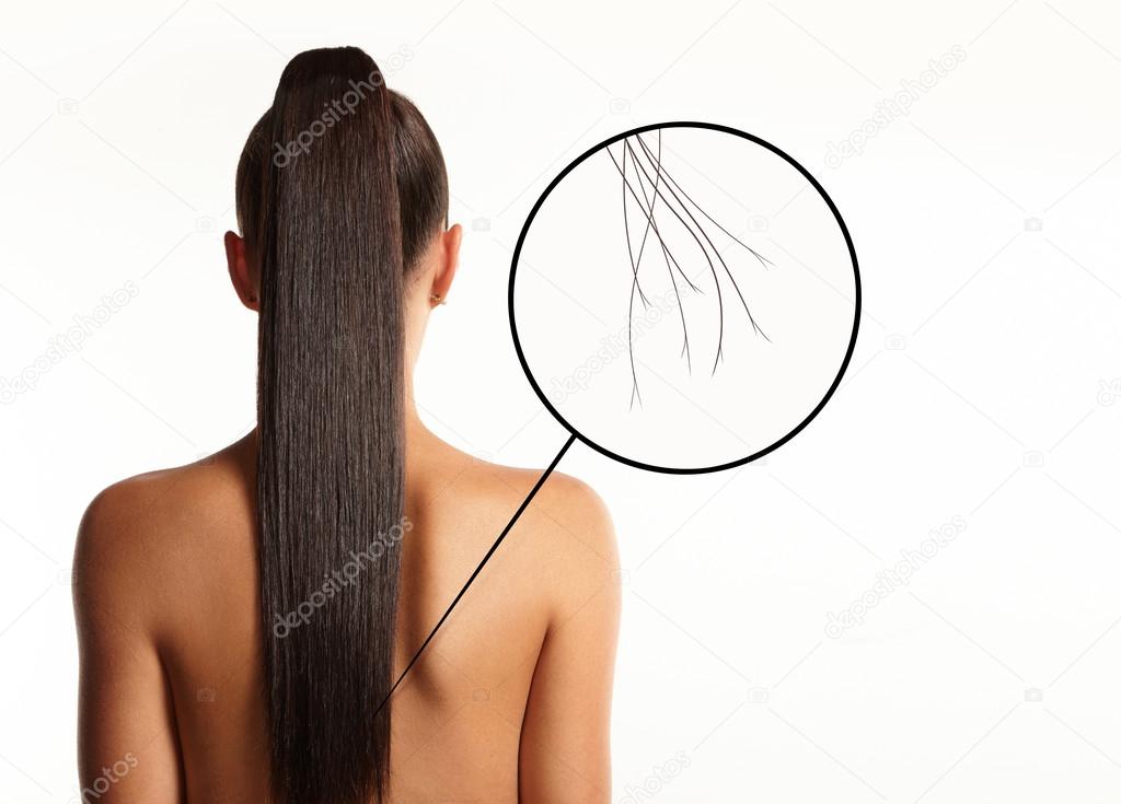 woman with split ends on hair