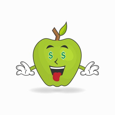 Para getiren Apple maskotu karakteri.